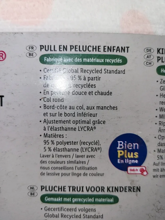 Pull en peluche Lupilu. - photo numéro 4