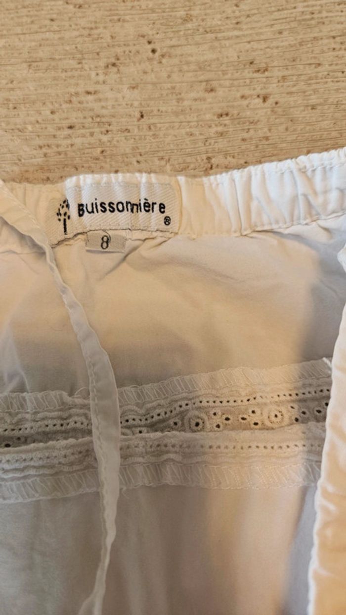 Jupe courte classique, blanche avec broderie, Buissonnière, 8 ans, nickel - photo numéro 6