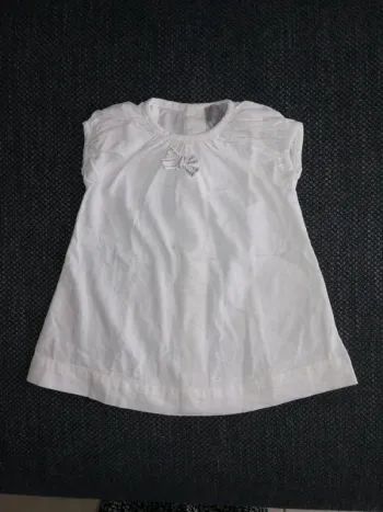 Robe blanche Cyrillus, bébé fille, été, 1 mois