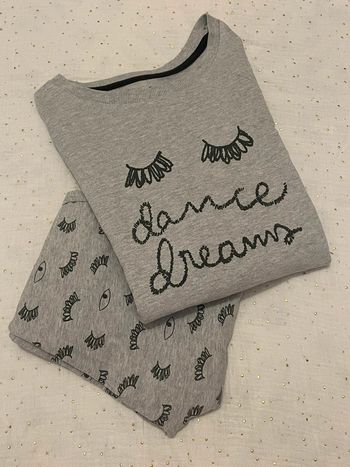 Pyjama long gris 11-12 ans fille