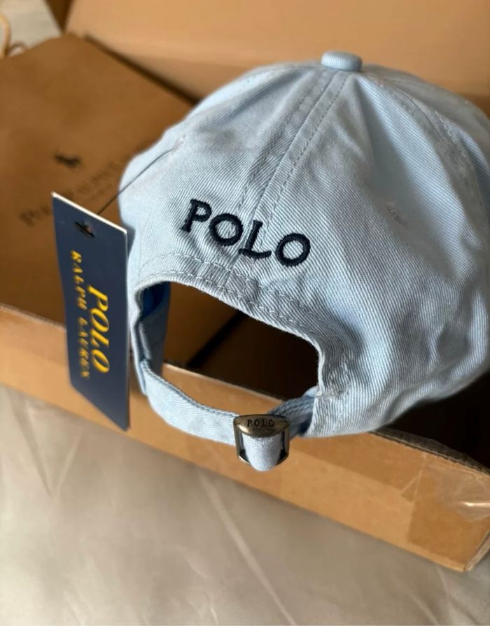 Casquette Ralph Lauren bleu claire logo bleu Marine - photo numéro 2