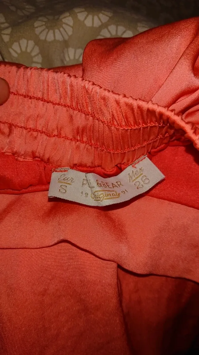 Jupe longue légère corail effet satiné - photo numéro 4