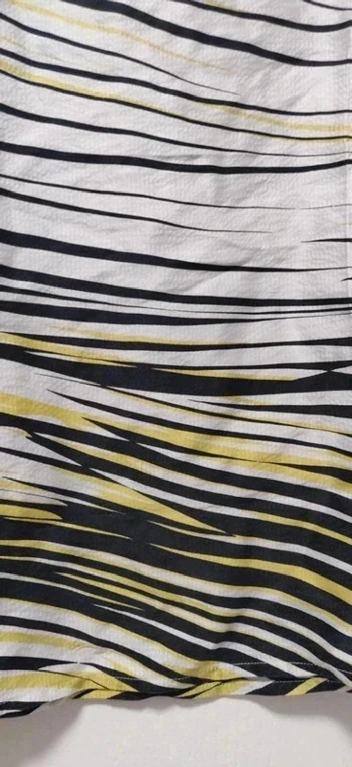 Blouse mc 100% soie blanc noir et jaune 3 Suisses - 40 - photo numéro 3