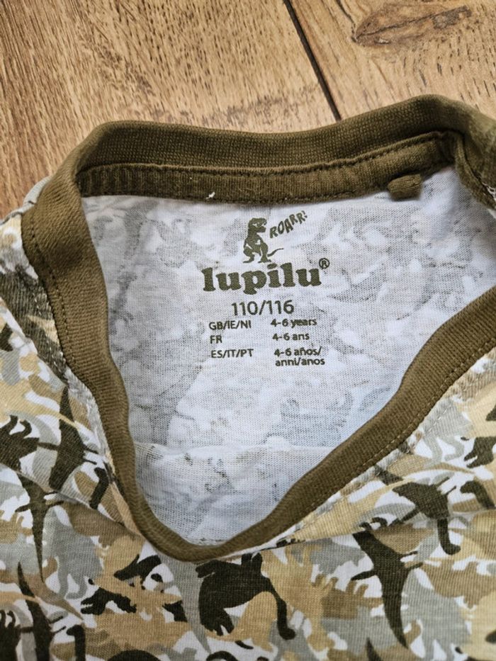 T.shirt manches longues kaki motif dinausores Lupilu 5 ans - photo numéro 5