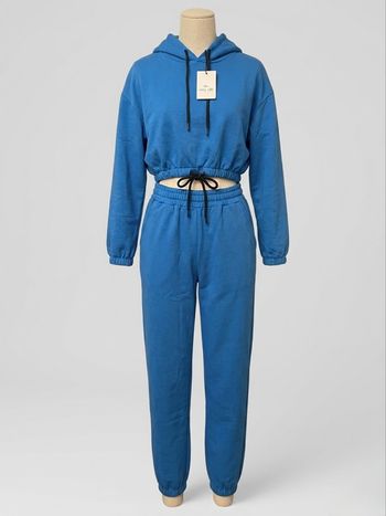 Ensemble Jogging et Sweat Court à Capuche - Taille S - Bleu Roi - Neuf