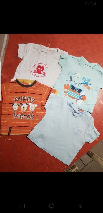 Lot de 4 t.shirts bébé taille 3 mois