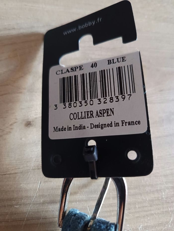 Collier bobby bleu 40 cm - photo numéro 3