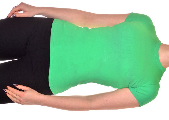 tshirt ajusté col rond vert clair uni taille 34