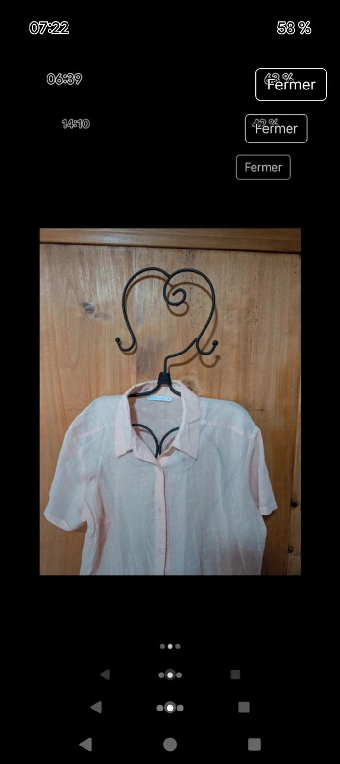 Chemisier avec petit fil d'argent taille 44 - photo numéro 3