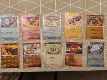 Lot cartes Pokemon reverses pokeball foudre noire et flamme blanche