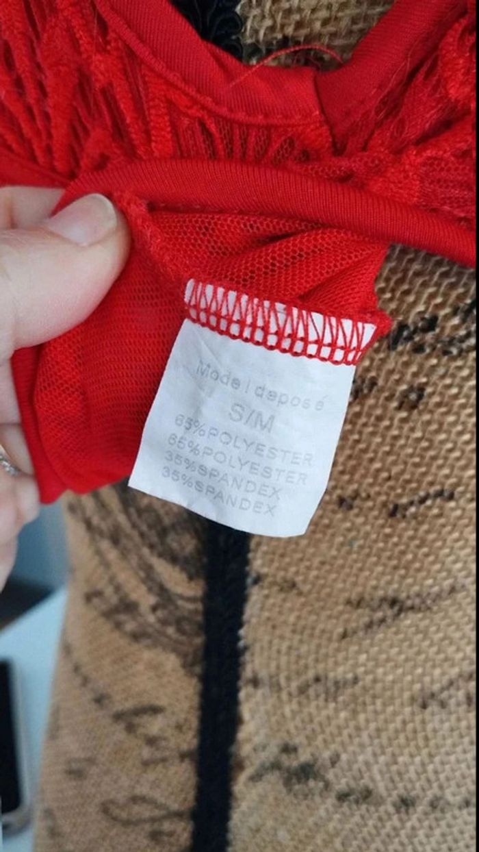 Petit haut rouge femme taille s/m - photo numéro 5