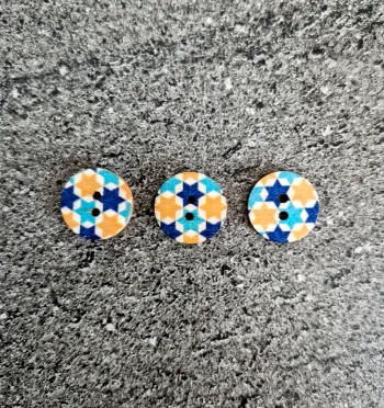 Lot de 3 boutons en bois vintage