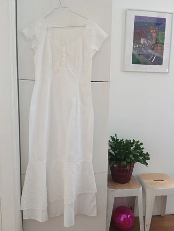 Robe longue blanche en coton