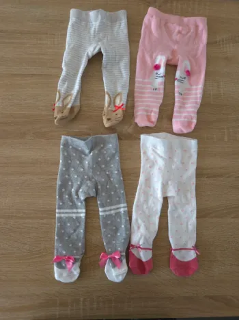 Lot 4 collants 0-3 mois bebe fille