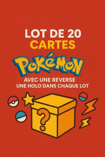 Lot de cartes Pokémon – 20 cartes sans doubles (1 Holo + 1 Reverse garanties)