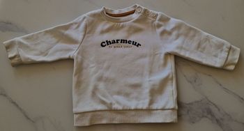 Pull blanc "Charmeur" Kiabi 12 mois