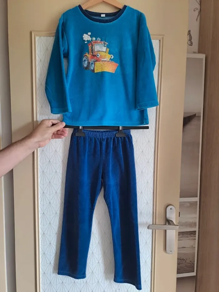 Pyjama garçon velours chaud Babou tbe dessin craquelé 6 ans