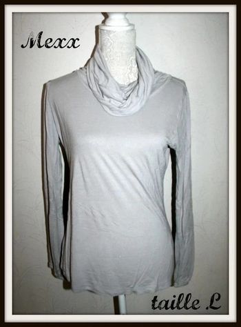 Sous pull lycra gris clair Mexx taille L