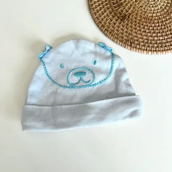 Bonnet coton bébé ours