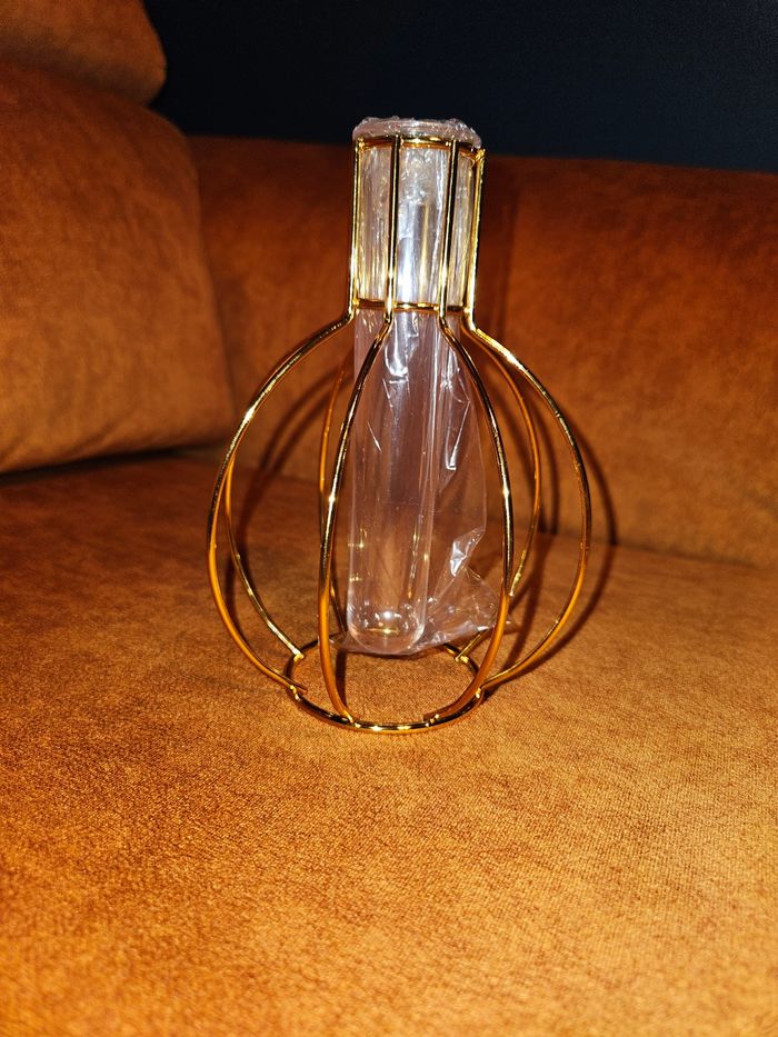 Vase support doré tube à essai neuf 15 cm - photo numéro 3