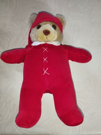 Ours pyjama rouge vintage