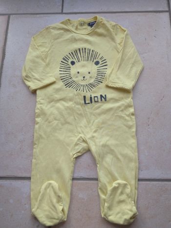 Pyjama grenouillère été coton léger Garçon 6 mois Lion Kiabi
