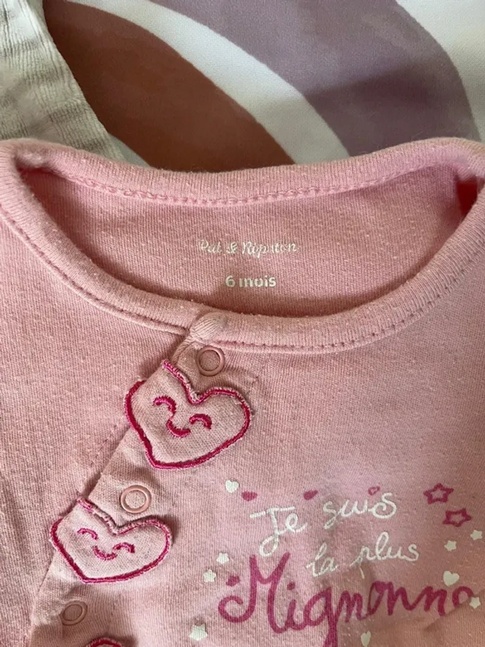 Lot de pyjamas bébé fille Pat et Ripaton – Taille 6 mois - photo numéro 2