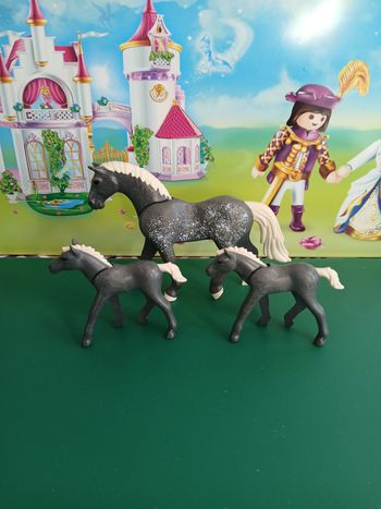 Playmobil cheval et ses 2 poulains