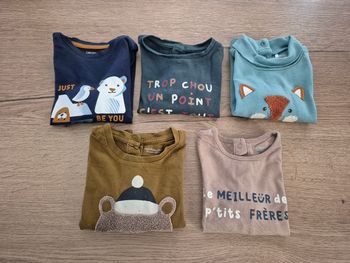 Lot de 5 tee-shirts manches longues 18 mois