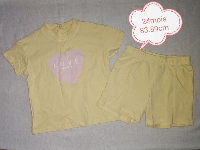 Pyjashort Neuf jaune love in my dreams 24mois-83.89cm