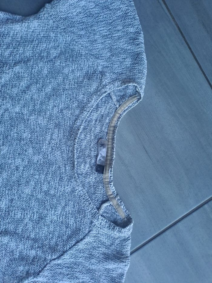 Pull gris à dentelle Kwoman Taille M - photo numéro 4