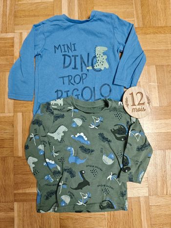 Lot 2 t-shirts Gémo 12 mois