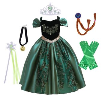 Déguisement robe princesse verte et noire Anna Taille 4-5ans