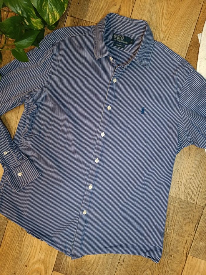 Chemise rayée Ralph Lauren homme bleu marine - photo numéro 4