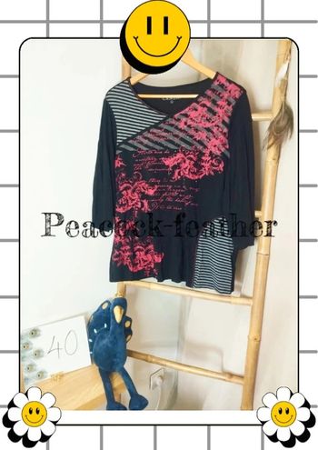 Haut noir et rouge L