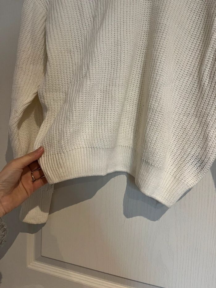 Pull blanc col V Shein T38 - photo numéro 3