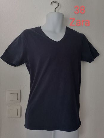 Tee shirt ZARA col V homme 38/M