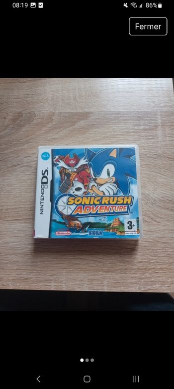 Jeu DS sonic rush adventure