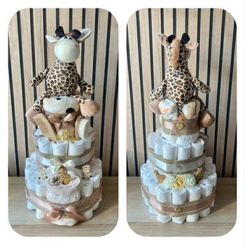 Gâteau de couches mixte girafe 