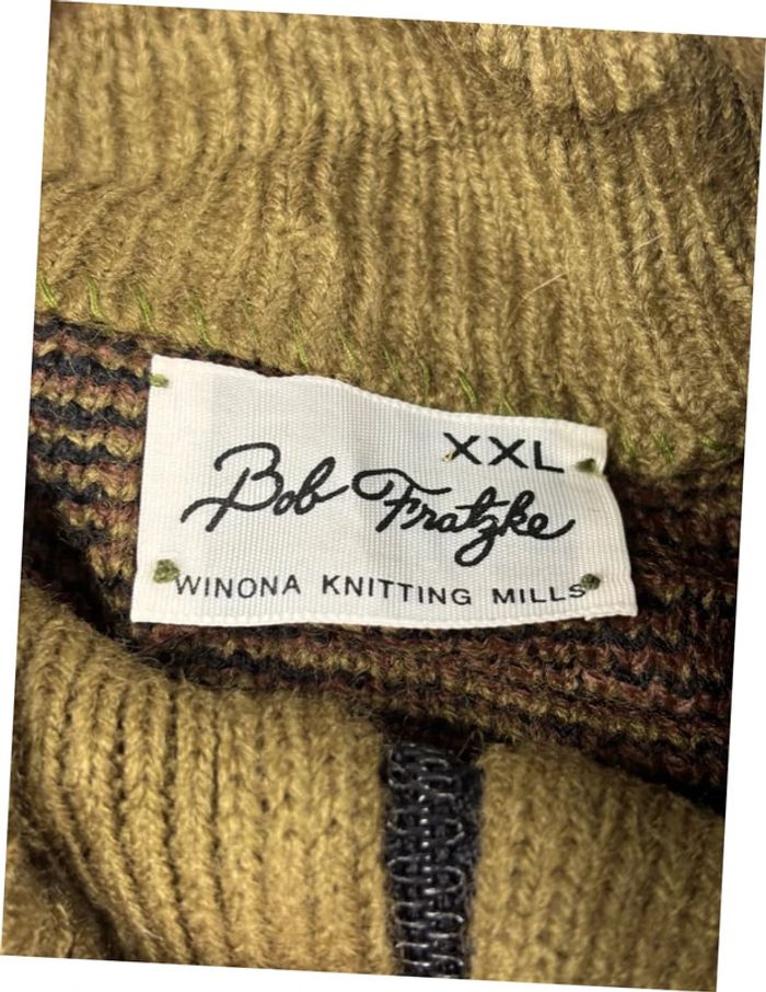 Pull vintage à motif ethnic militaire vert marron - photo numéro 4