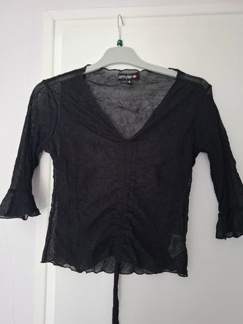 Haut manches 3/4 noir transparent