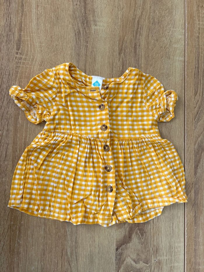 Tunique carreaux jaunes 3 mois