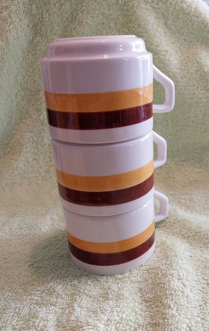 lot de 3 tasses vintage céramique - photo numéro 2