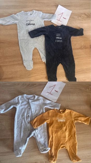 Lot de 4 pyjamas bébé 1 mois