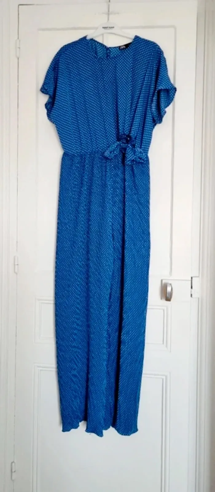 Combinaison pantalon bleu à pois zara M - photo numéro 2