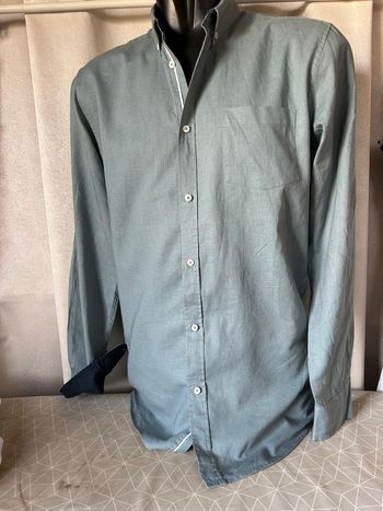 Chemise lin coton vert de gris 39/40 Livergy