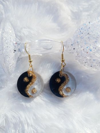 Boucles d'oreilles ying yang