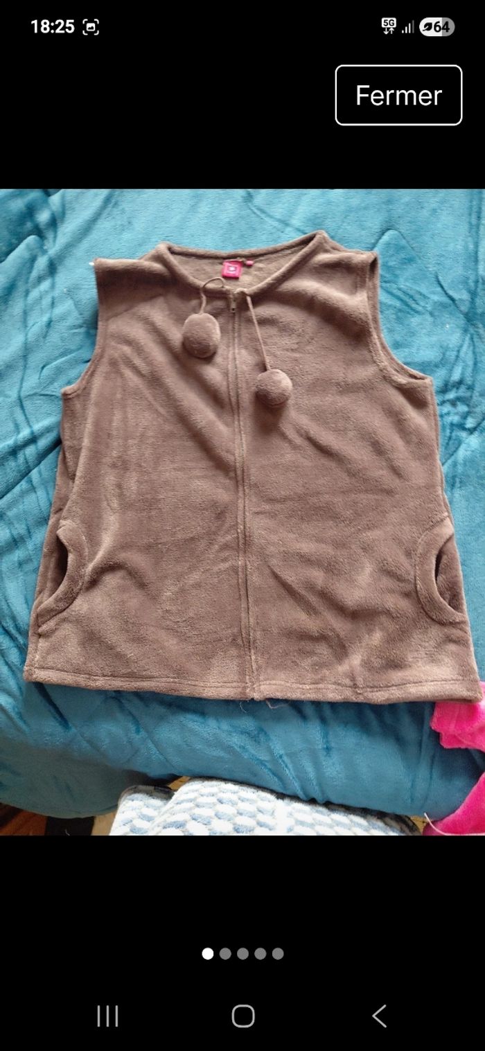 Gilet polaire marron glacé