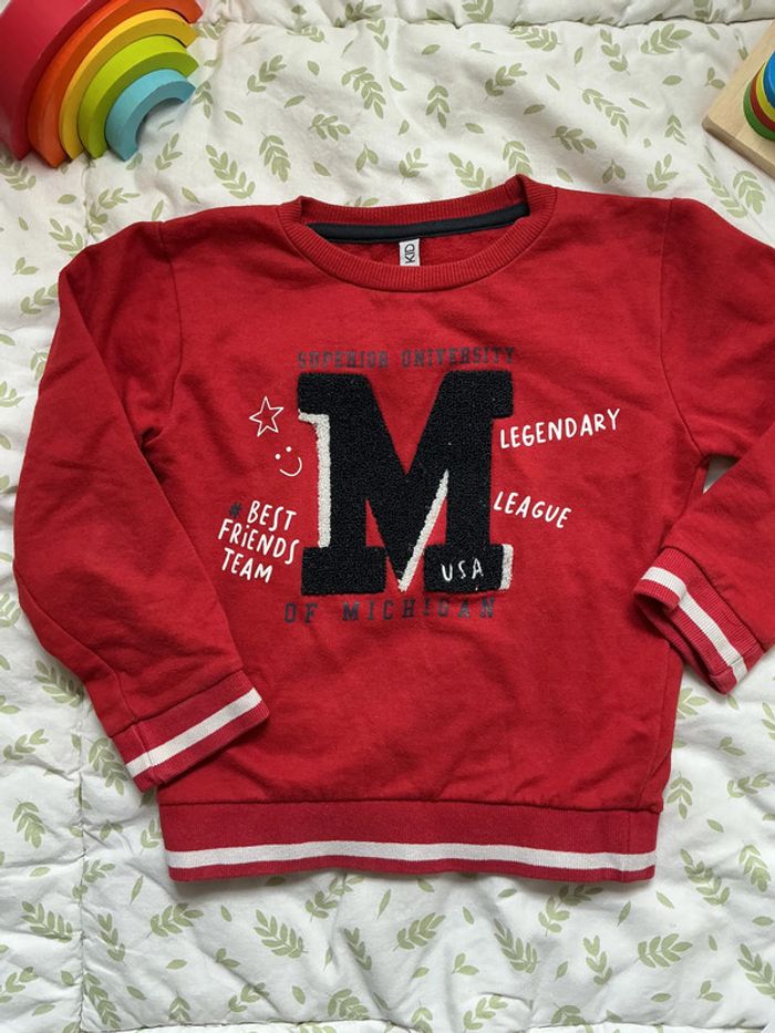 sweat rouge impression devant 6 ans NPO - photo numéro 3