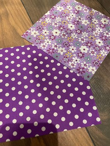 Lot de deux coupons de tissus 15x15